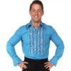 Ruffles Shirt Blue with White Ruffles-S | 29% korting | Chenaski