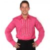 Ruffles Shirt Dark Pink with White Ruffles-XXL | 29% korting | Chenaski
