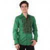 Ruffles Shirt Green with Red Ruffles-S | 29% korting | Chenaski