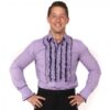 Ruffles Shirt Lilac with Black Ruffles-M | 29% korting | Chenaski
