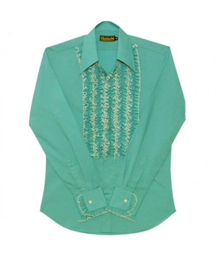 Ruffles Shirt Mint with White Ruffles-S | 29% korting | Chenaski