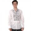 Ruffles Shirt White with Black Ruffles-S | 29% korting | Chenaski