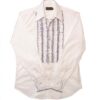 Ruffles Shirt White with Grey Ruffles-L | 29% korting | Chenaski