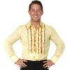 Ruffles Shirt Yellow with Bordeaux Ruffles-L | 44% korting | Chenaski