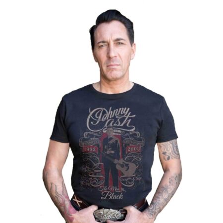Rumble59 Johnny Cash Man In Black Shirt Black-M | Fiftiesstore