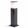 Rustic S Buitenstopcontactpaal 42cm - LED sokkellamp met buitenstopcontact - 2 stopcontacten - IP44 waterdicht - E27 fitting - Zwart - Tuinlantaarn | HOFTRONIC
