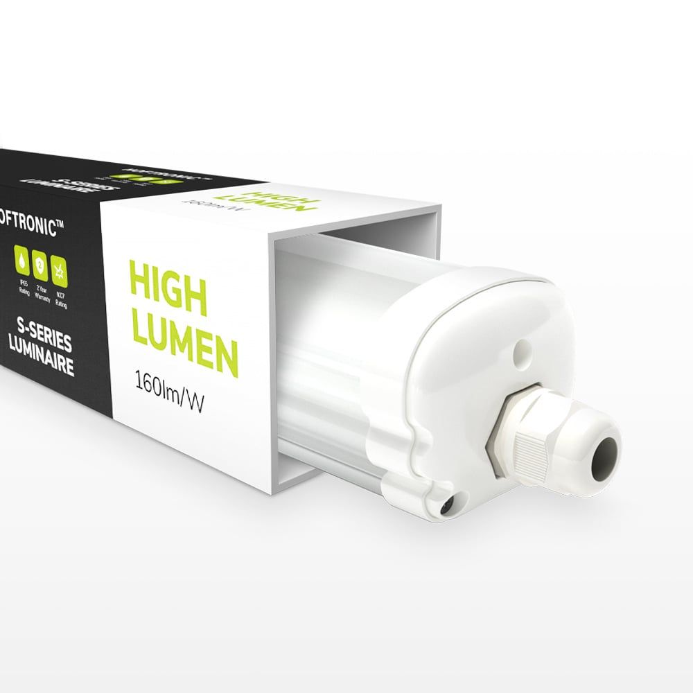 S-Series - LED TL armatuur 150cm - IP65 Waterdicht - 32 Watt 5120 Lumen (160lm/W) - 4000K neutraal wit - Koppelbaar - IK07 - Tri-Proof plafondverlichting | HOFTRONIC