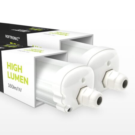 S-Series - Set van 2 LED TL armaturen 120cm - IP65 Waterdicht - 24 Watt 3840 Lumen (160lm/W) - 4000K Neutraal wit - Koppelbaar - IK07 - S-Series Tri-Proof plafondverlichting | HOFTRONIC