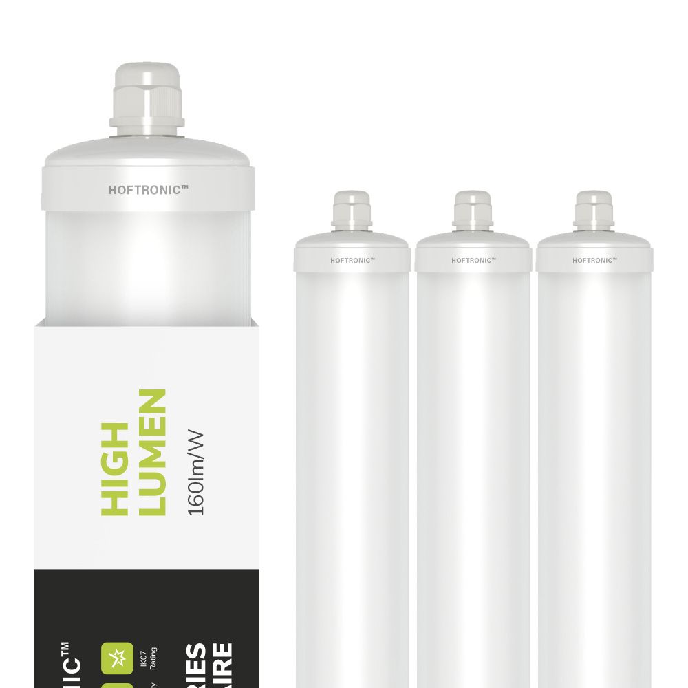 S-Series - Set van 4 LED TL armaturen 120cm - IP65 Waterdicht - 24 Watt 3840 Lumen (160lm/W) - 4000K Neutraal wit - Koppelbaar - IK07 - S-Series Tri-Proof plafondverlichting | HOFTRONIC
