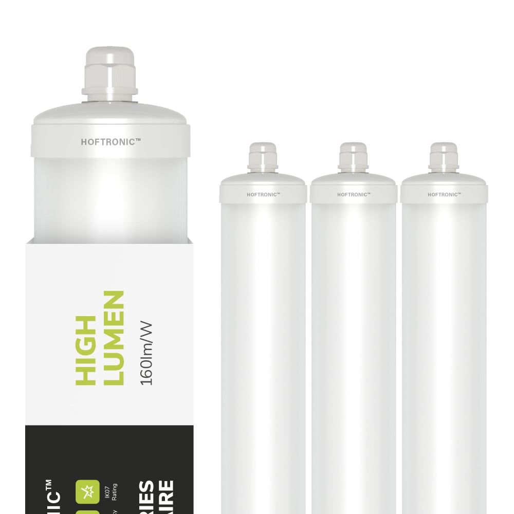 S-Series - Set van 4 LED TL armaturen 150cm - IP65 Waterdicht - 32 Watt 5120 Lumen (160lm/W) - 4000K Neutraal wit - Koppelbaar - IK07 - S-Series Tri-Proof plafondverlichting | HOFTRONIC