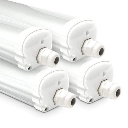 S-series - Set van 4 LED TL armaturen 150cm - IP65 Waterdicht - 48 Watt - 5760 Lumen - 4000K Neutraal wit - Koppelbaar - IK07 - S-Series Tri-Proof plafondverlichting | HOFTRONIC