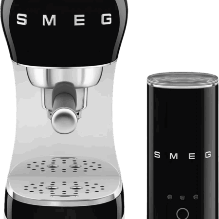 SMEG ECF12BLEU Zwart + melkopschuimer