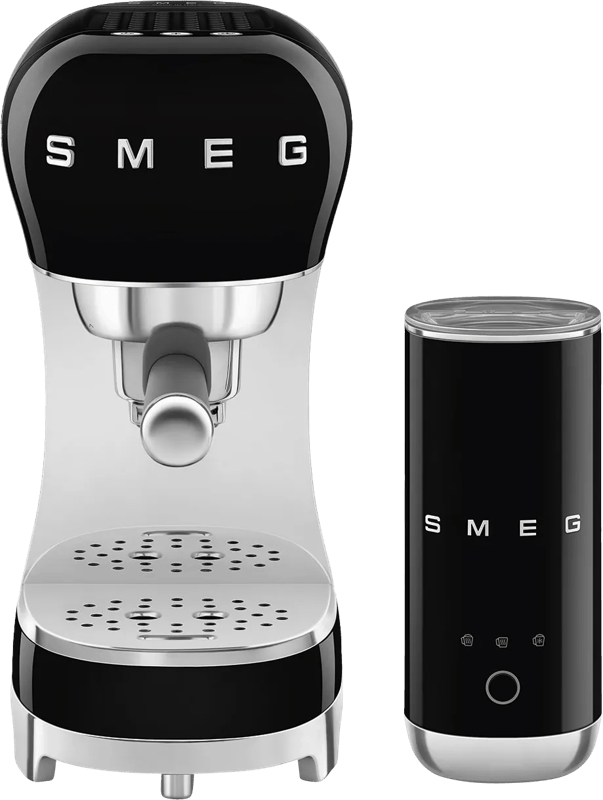 SMEG ECF12BLEU Zwart + melkopschuimer