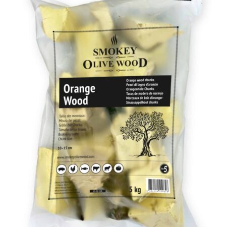 SOW Sinaasappelhout Chunks Nr5 - Intens Aroma - Langdurig Brandend - 5 kg | SMOKEY OLIVE WOOD