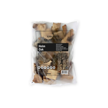 SOW Steeneikhout Chunks Nr5 - Langdurige Rookontwikkeling - Handig Formaat - 5 kg | SMOKEY OLIVE WOOD