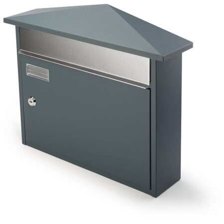 SafePost 969 wandbrievenbus staal - antracietgrijs/RVS klep | SafePost