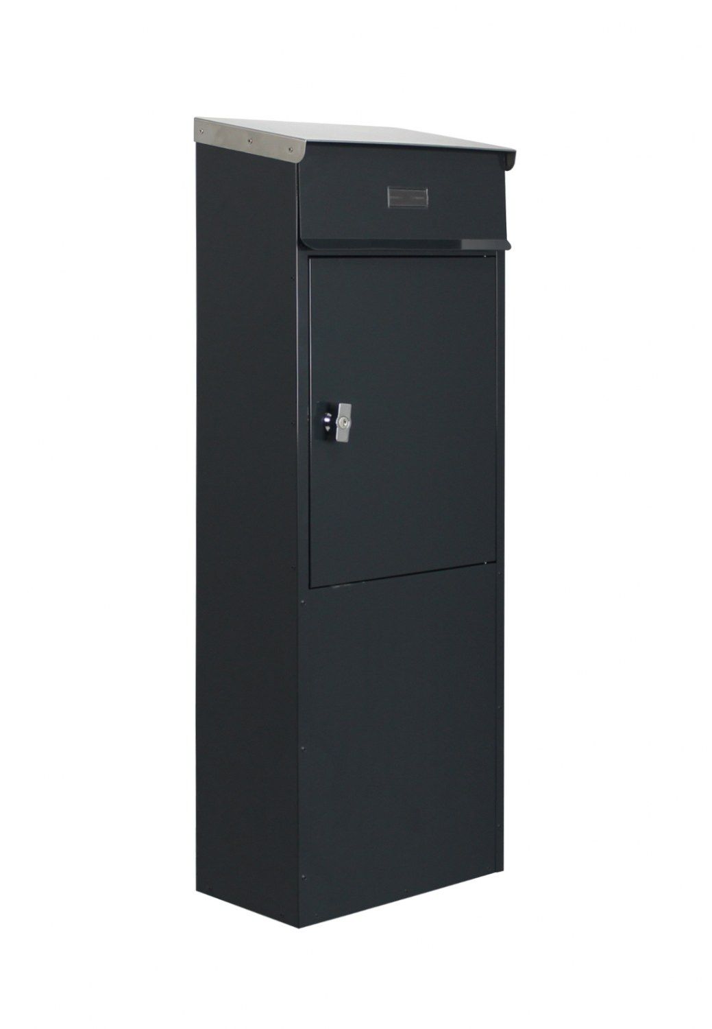 SafePost Tiamat 855 vrijstaande brievenbus staal - antracietgrijs/RVS dak | SafePost