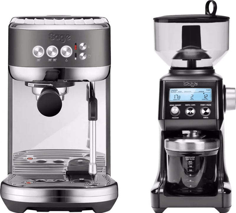 Sage The Bambino Plus Black Stainless + Koffiemolen
