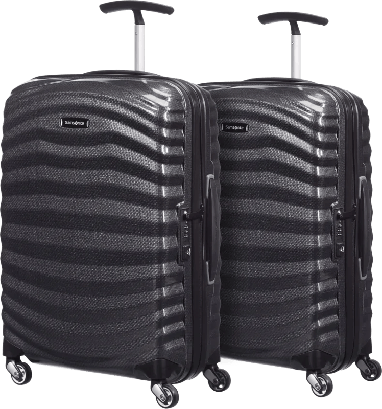 Samsonite Lite-Shock Spinner 55cm Duo Pack Black