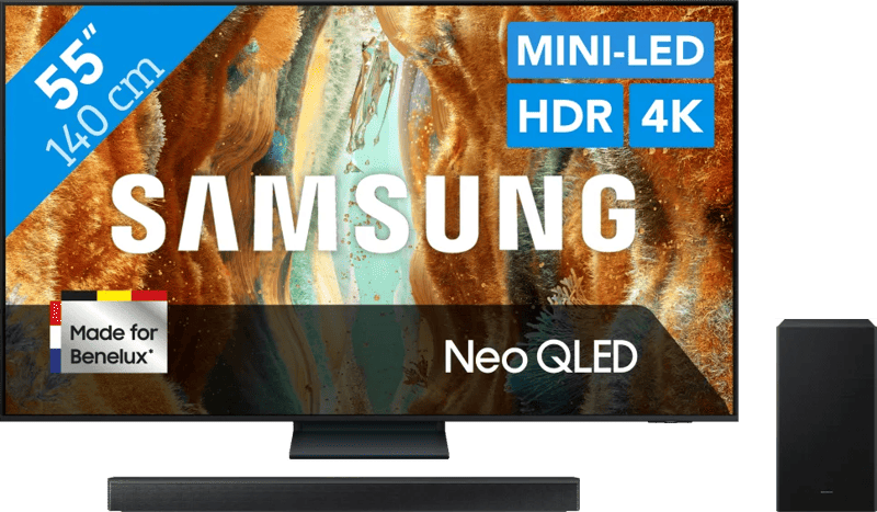 Samsung 55" Neo QLED QN73F 4K (2025) + Samsung HW-B750F (2025)