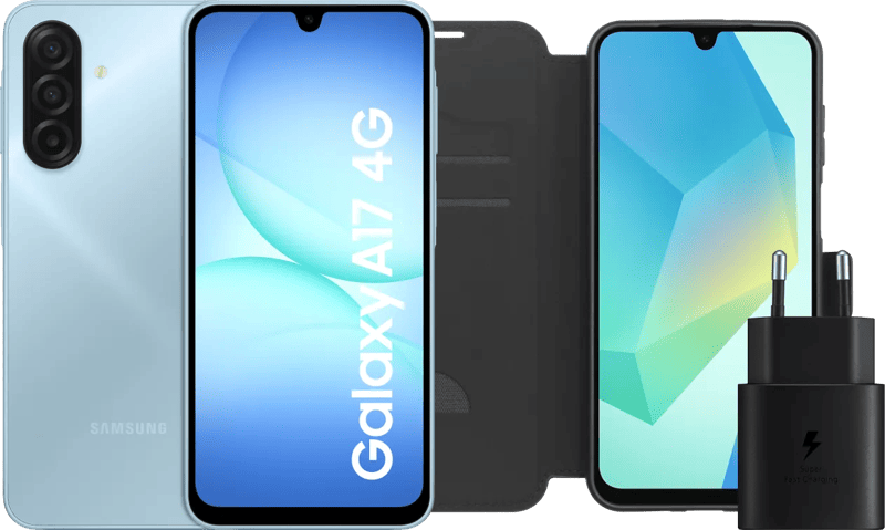 Samsung Galaxy A17 128GB Blauw 4G + Accessoirepakket