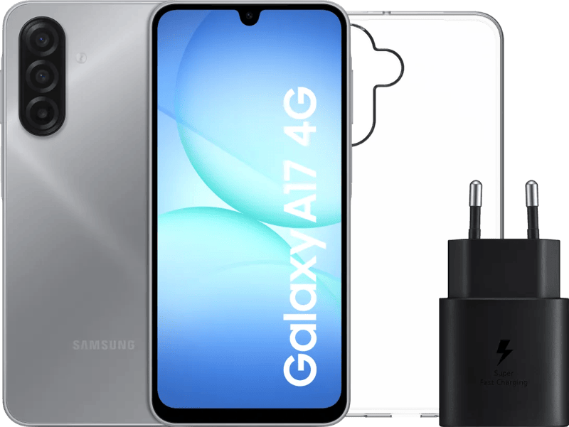 Samsung Galaxy A17 128GB Grijs 4G + Accessoirepakket