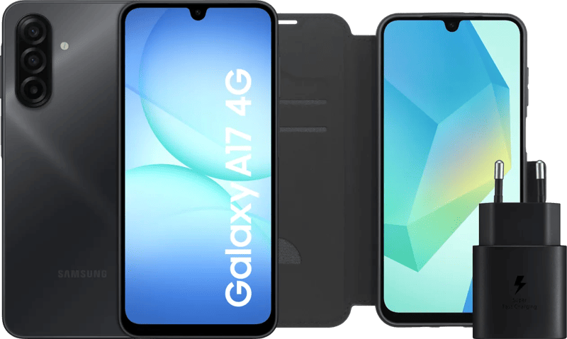 Samsung Galaxy A17 128GB Zwart 4G + Accessoirepakket