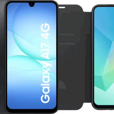 Samsung Galaxy A17 128GB Zwart 4G + BlueBuilt Book Case Zwart