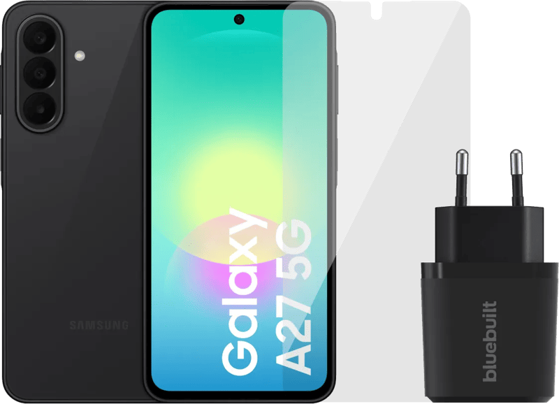 Samsung Galaxy A27 128GB Zwart 5G + Basis Accessoirepakket