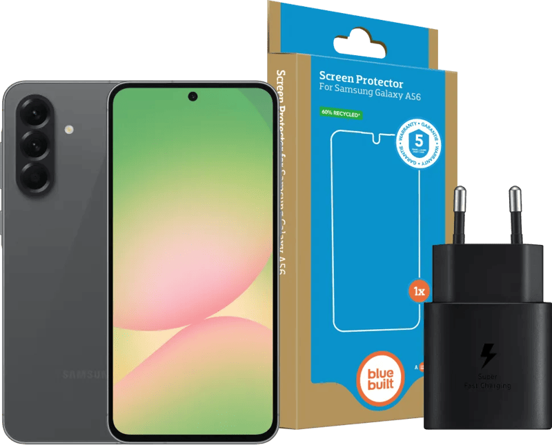 Samsung Galaxy A56 128GB Zwart 5G + Basis Accessoirepakket