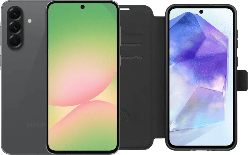 Samsung Galaxy A56 128GB Zwart 5G + BlueBuilt Book Case Zwart