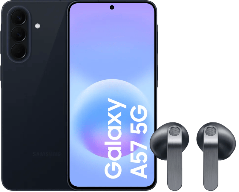 Samsung Galaxy A57 128GB Donkerblauw 5G + Samsung Galaxy Buds4 Zwart