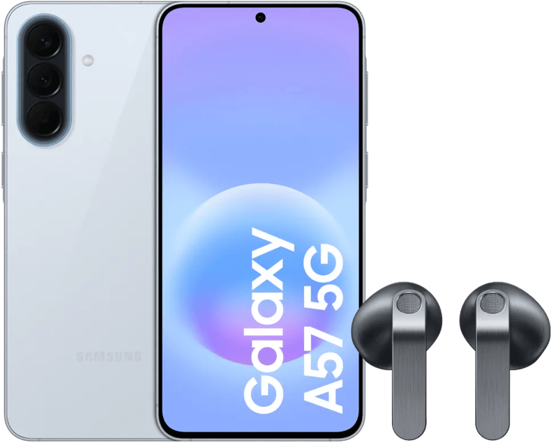 Samsung Galaxy A57 256GB Lichtblauw 5G + Samsung Galaxy Buds4 Zwart