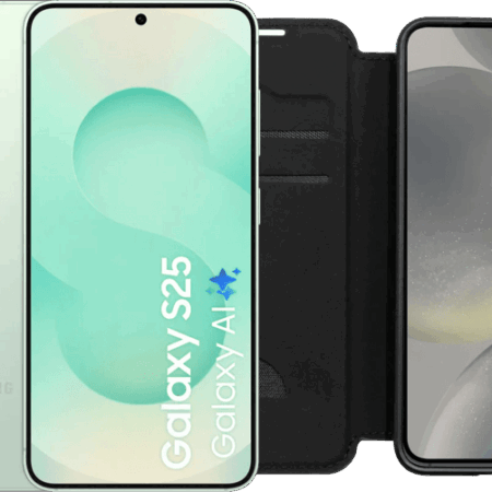 Samsung Galaxy S25 128GB Mint 5G + BlueBuilt Book Case Zwart