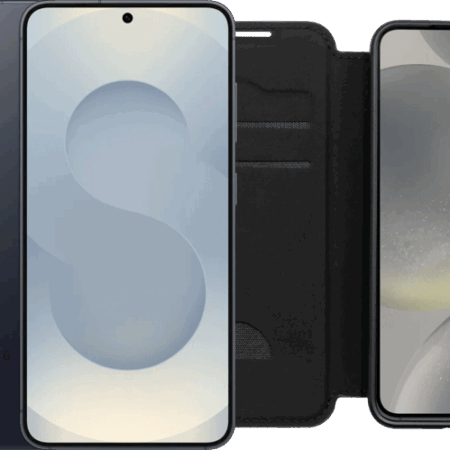 Samsung Galaxy S25 256GB Zilver 5G + BlueBuilt Book Case Zwart