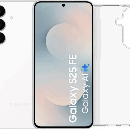 Samsung Galaxy S25 FE 128GB Wit 5G + BlueBuilt Back Cover Transparant