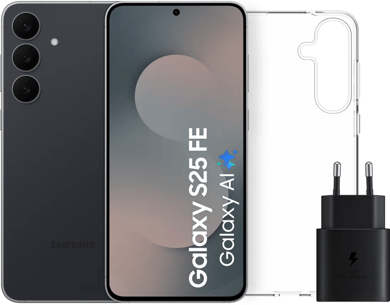 Samsung Galaxy S25 FE 128GB Zwart 5G + Accessoirepakket