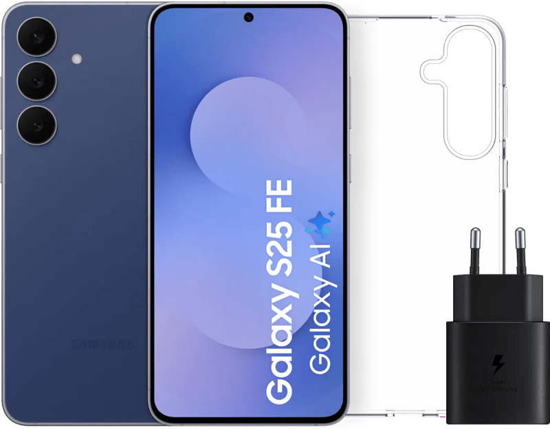 Samsung Galaxy S25 FE 256GB Donkerblauw 5G + Accessoirepakket