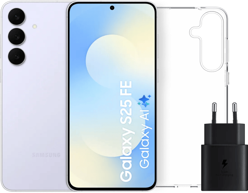Samsung Galaxy S25 FE 256GB Lichtblauw 5G + Accessoirepakket