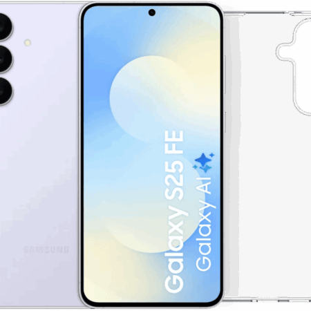 Samsung Galaxy S25 FE 256GB Lichtblauw 5G + BlueBuilt Back Cover Transparant