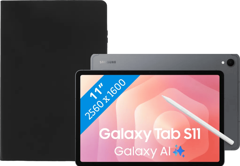 Samsung Galaxy Tab S11 11 inch 128GB Wifi Grijs + Book Case Zwart