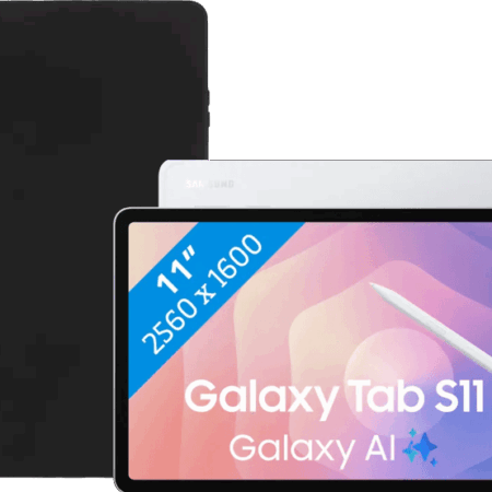 Samsung Galaxy Tab S11 11 inch 128GB Wifi Zilver + Book Case Zwart