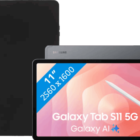 Samsung Galaxy Tab S11 11 inch 128GB Wifi en 5G Grijs + Book Case Zwart