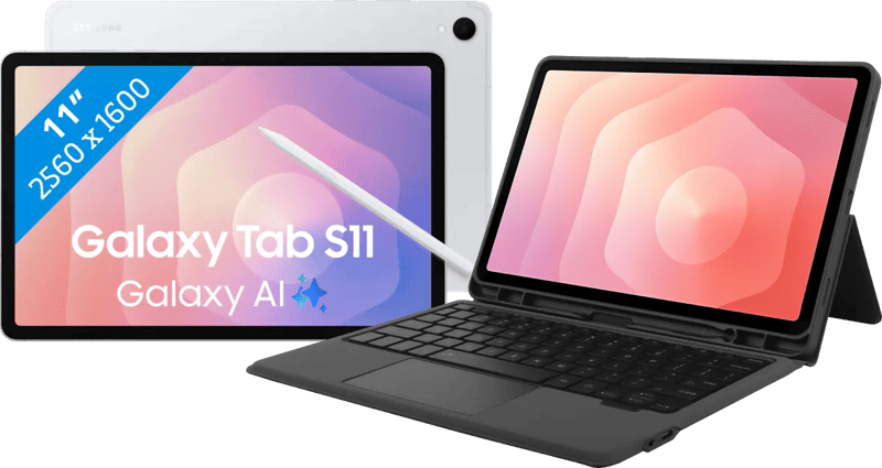 Samsung Galaxy Tab S11 11 inch 256GB Wifi Zilver + BlueBuilt Toetsenbord Hoes QWERTY