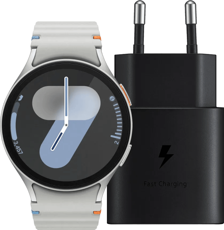Samsung Galaxy Watch 7 Zilver 44mm + Oplader 25W