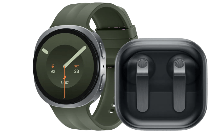 Samsung Galaxy Watch 9 5G Zilver/Groen 44mm + Samsung Galaxy Buds4 Zwart