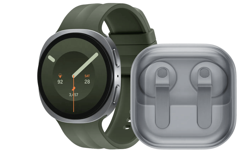 Samsung Galaxy Watch 9 Zilver/Groen 44mm + Samsung Galaxy Buds4 Wit