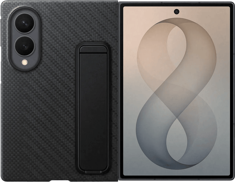 Samsung Galaxy Z Fold 8 Standing Grip Back Cover met Magneet Zwart