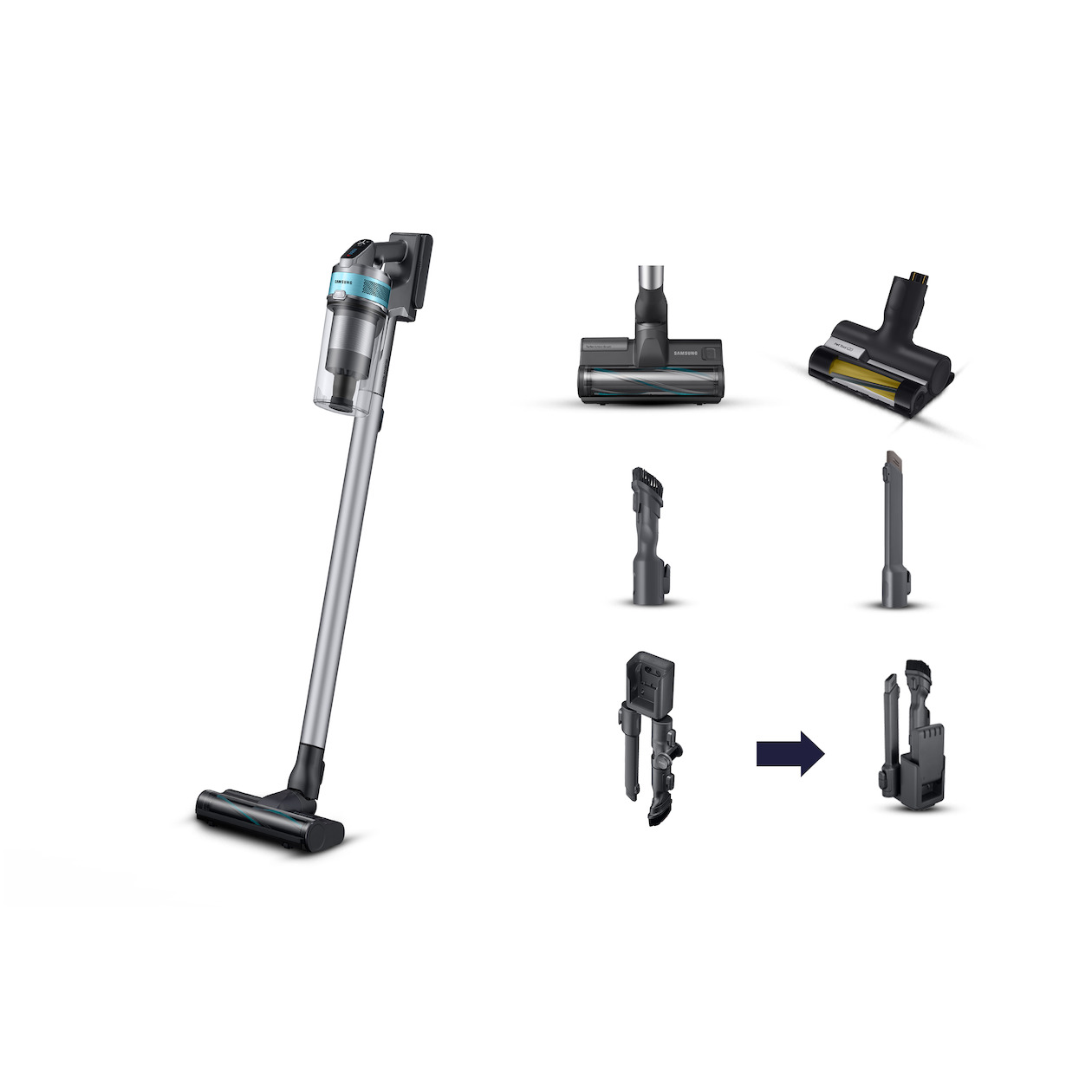 Samsung Jet 75E Turbo VS20B75AGR1/WA Steelstofzuiger zonder zak Groen | Samsung