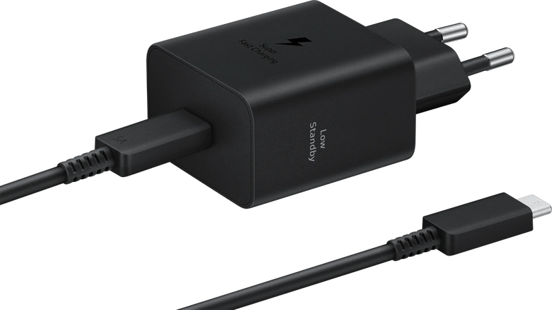 Samsung Super Fast Charging Oplader 45W Zwart + Usb C Kabel 1